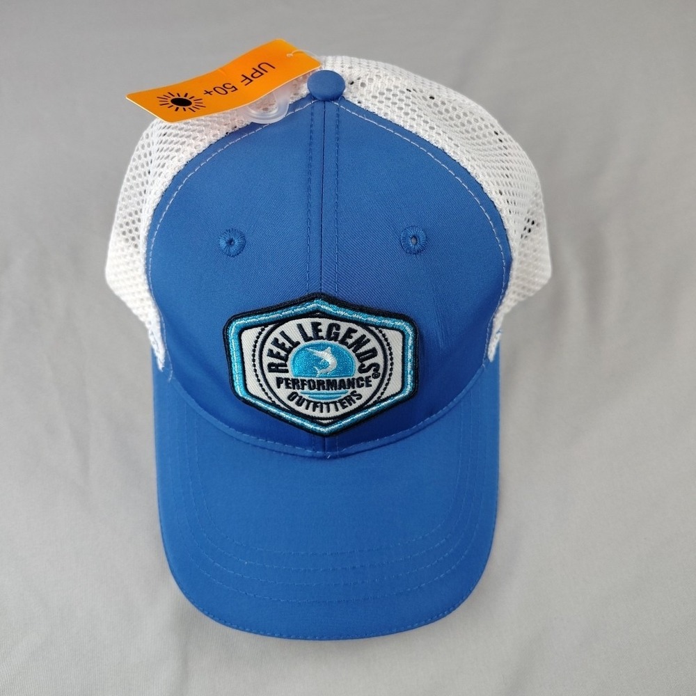 Reel Legends Fishing Hat Cap Snap Back Blue/White One Size Adjustable New NWT